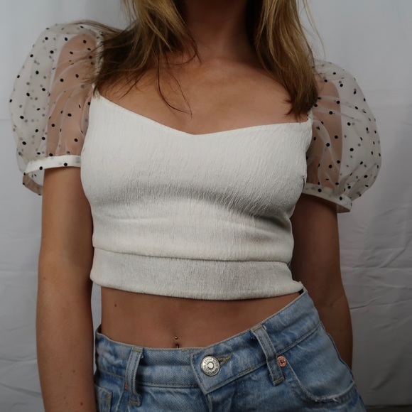 Zara puff sleeved cropped blouse - Picture 4 of 4